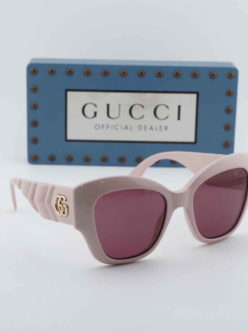 Gucci GG0808S 003 Cat Eye Sunglasses - Shiny Pink / Violet - Picture 5 of 11